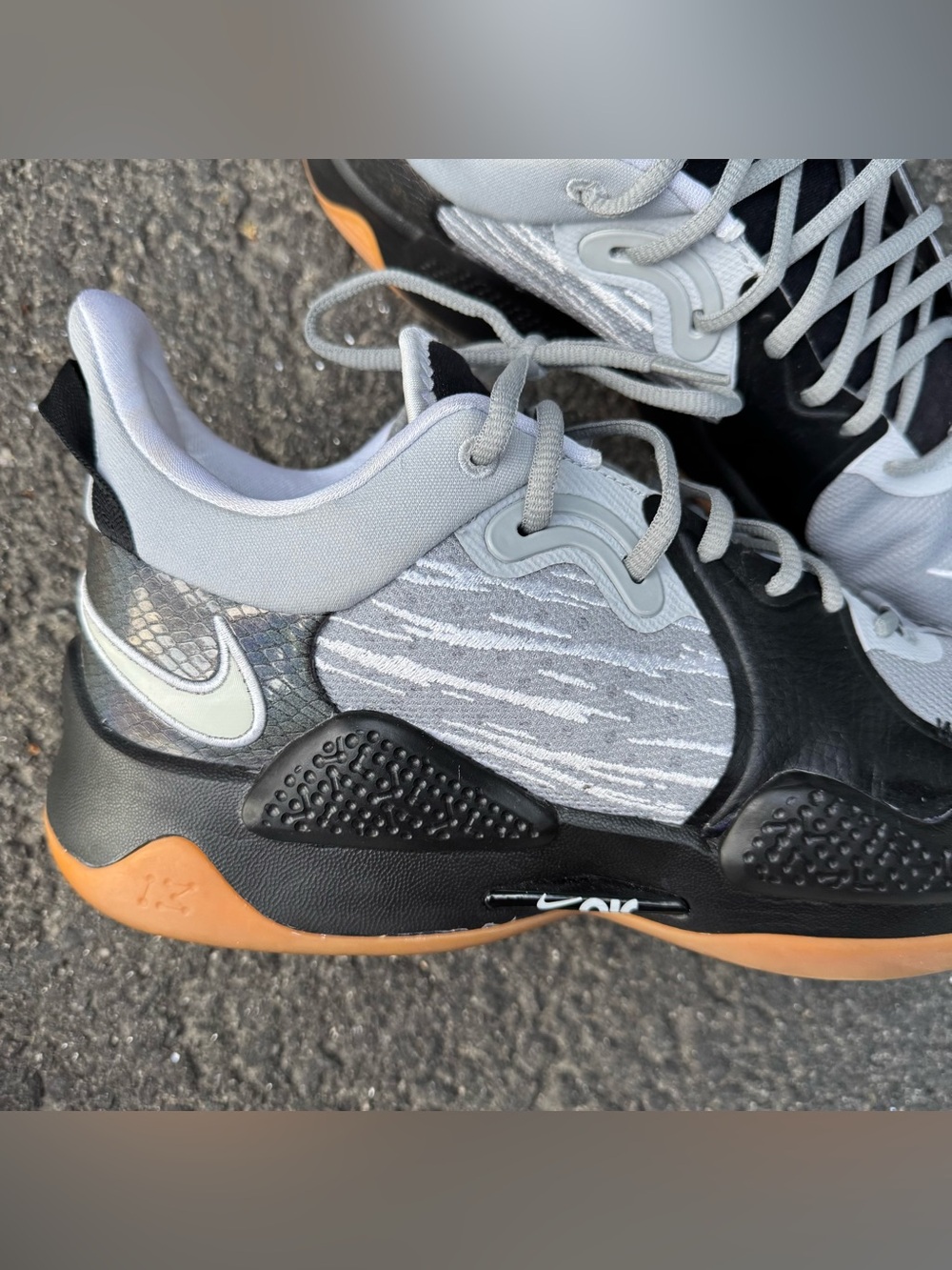 Nike PG 5 Paul George Shoes Mens 11.5 Gray Black Basketball Athletic DC6768-991 - Picture 2 of 9